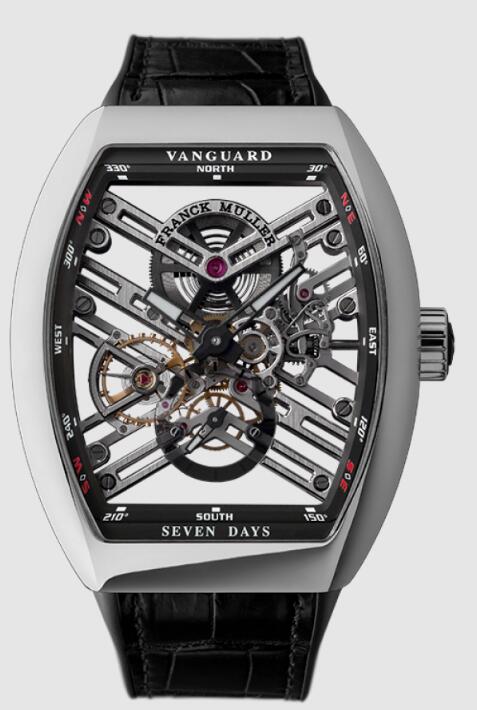 Best FRANCK MULLER VANGUARD 7 DAYS POWER RESERVE SKELETON V45S6SQT ACNR Replica Watch